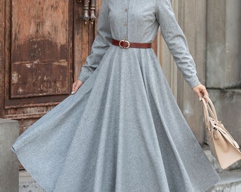 Long Sleeve Wool Dress, Wool Shirt Dress, Button-up Wool Dress, Long Wool Dress, Women's Gray Wool Dress, Warm Winter Dress, Xiaolizi 3857 - Etsy Long Sleeve Wool Dress, Wool Shirt Dress, Button-up Wool Dress, Long Wool Dress, Women's Gray Wool Dress, Warm Winter Dress, Xiaolizi 3857 - Etsy