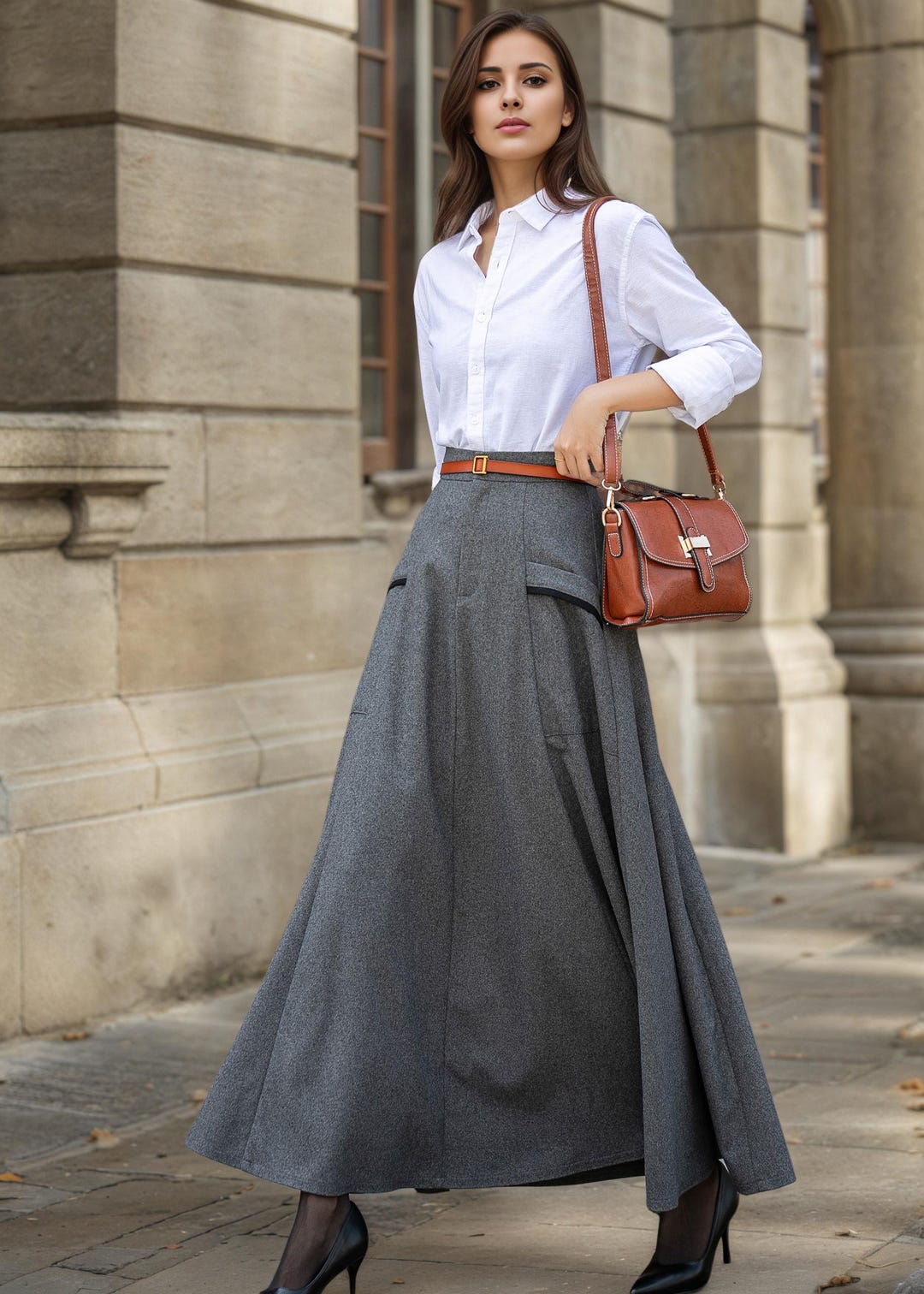 スカート WOOL & TULLE COMBINED PLEATED SKIRT PLAID PLEATED SKIRT WITH WOOL ZW COLLECTION - Brown-Blue | ZARA Canada