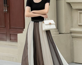 Chiffon Maxi Skirt, Bohemian Chiffon Skirt, Swing Women's