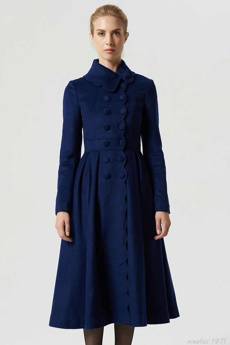 Doublebreasted wool princess coat 1940s swing coat winter Etsy