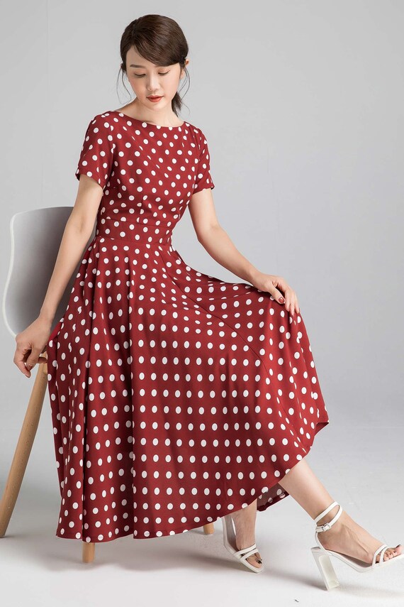 satin polka dot dress