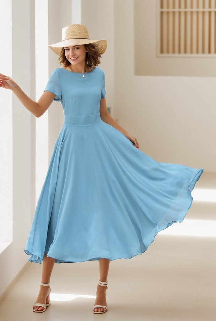 特別オファー Chiffon Fit Dress, Chiffon Swing Dress, Chiffon Midi Dress, トップス