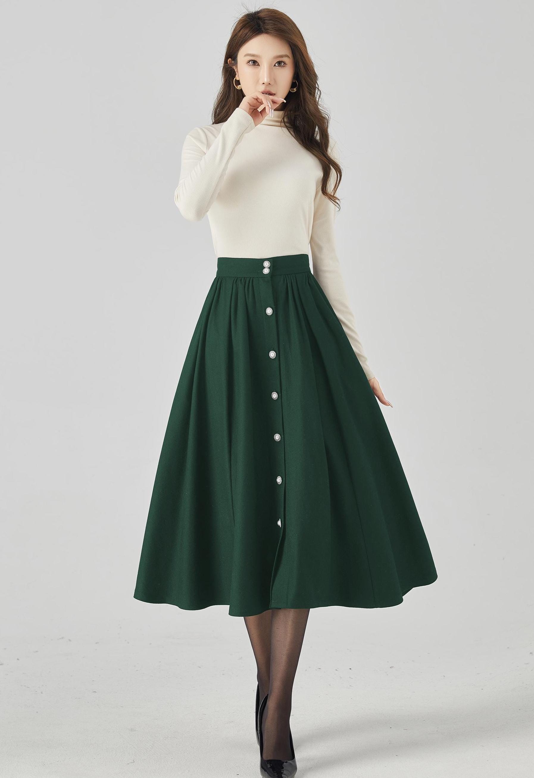 【BAON】Tobel stripe wool pleated midi skirt - Wool 50 BAON】Tobel stripe wool pleated midi skirt - Wool 50