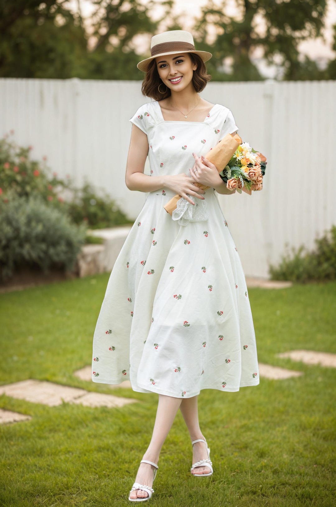 ワンピース vintage off-white flower textile dress il_1080xN.6849074036_nuie.jpg