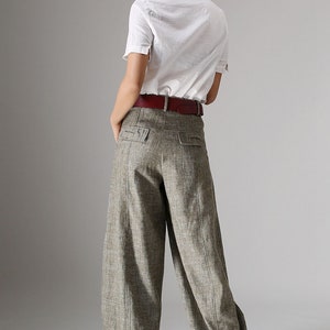 womens Linen baggy pants, Washed linen pants, Long linen pants, Summer pants, Loose Fitting Pants, Casual pant 0986 image 3