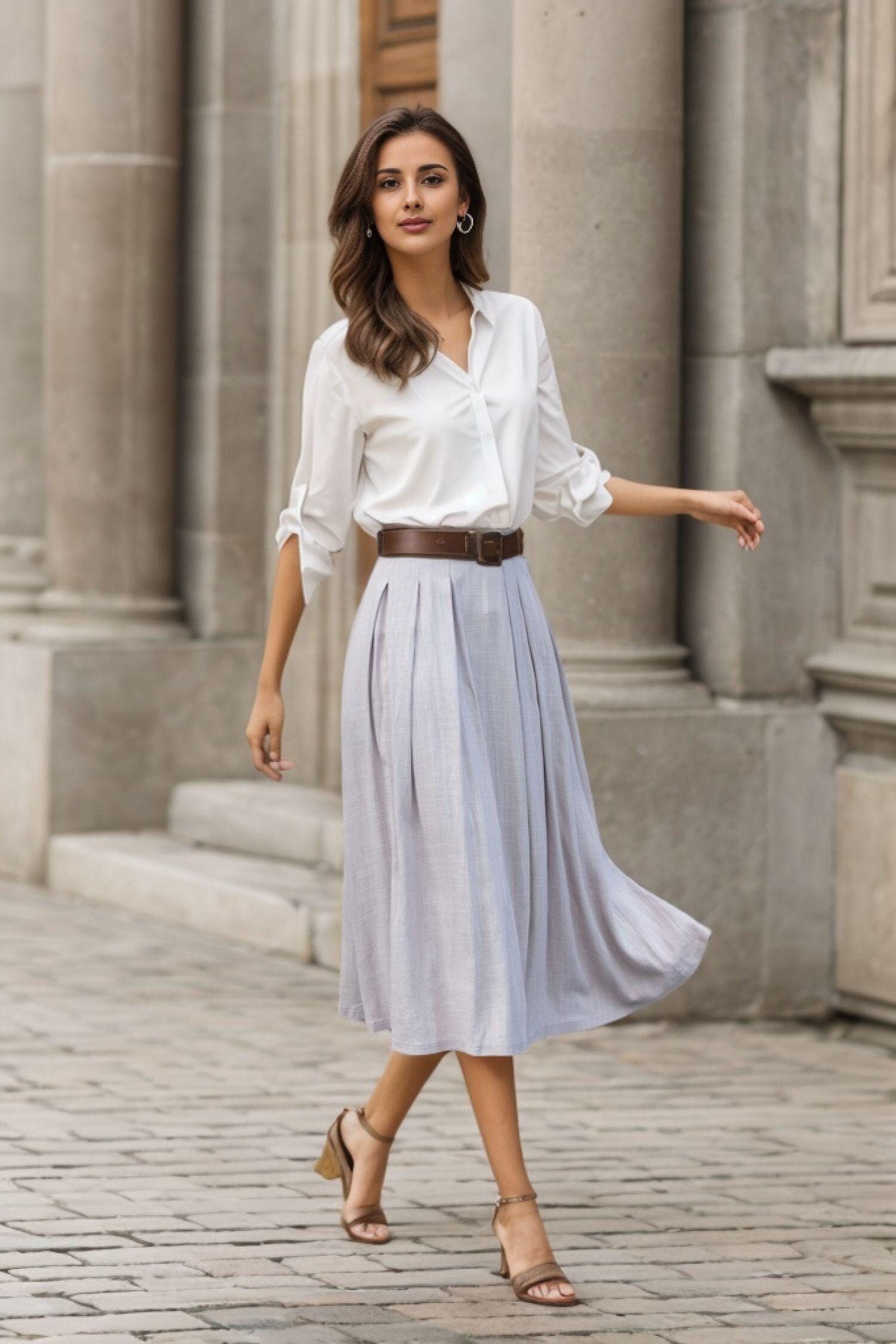 Twill Midi Skirt - Etsy Twill Midi Skirt - Etsy