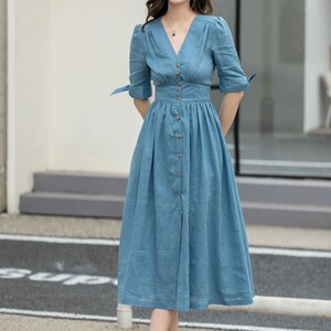 JD Williams Green Striped Button Down Linen Dress 18 22 24 26 28 30 32 RRP £40