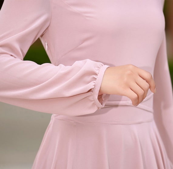 Long sleeve Bohemian Swing Pink Chiffon dress 2623 Long sleeve Bohemian Swing Pink Chiffon dress 2623