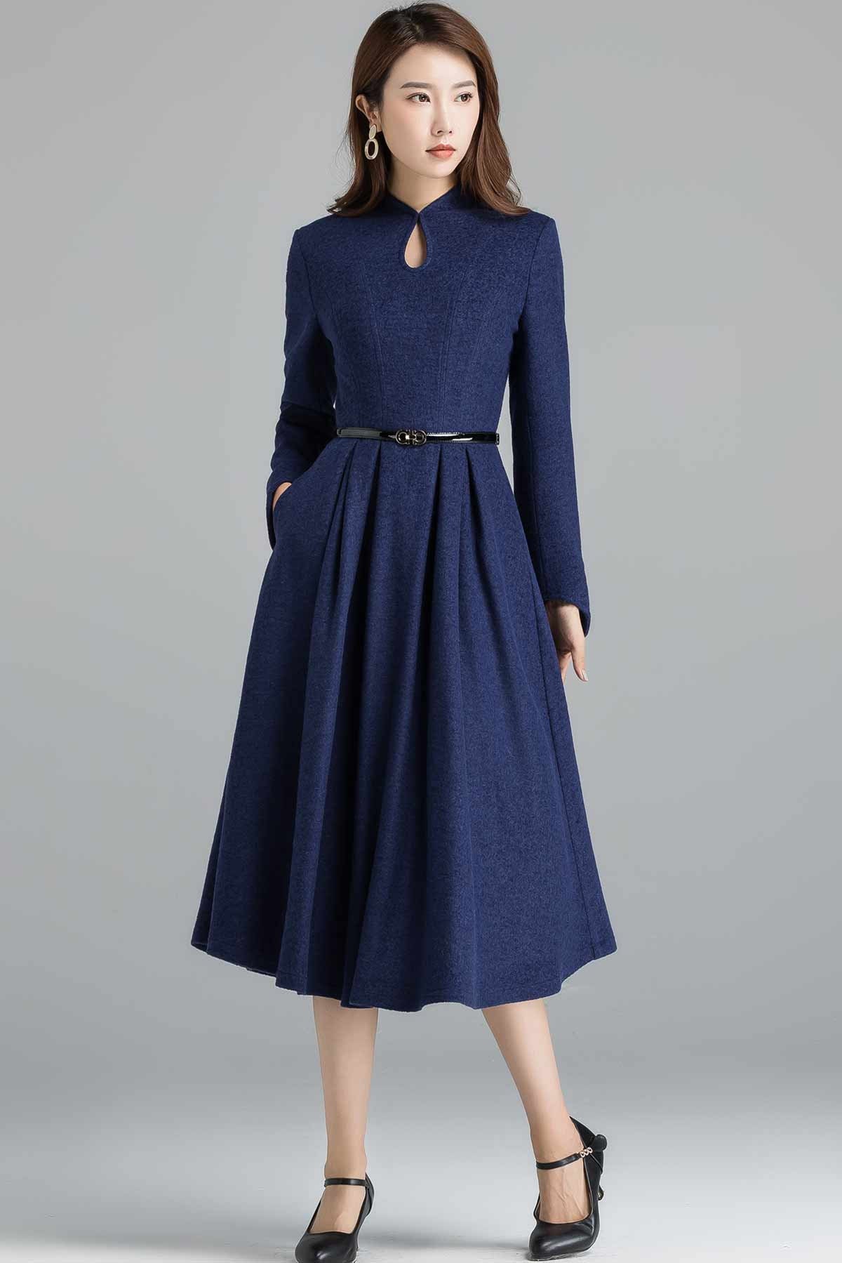 Vintage inspired wool dress Wool dress women A Line dress | Etsy