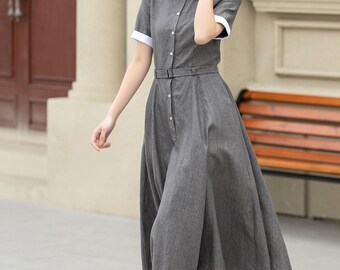 ワンピース GLANSHIRT GREY LINEN DRESS 3518W-Hypnotic-0687-1_grande.