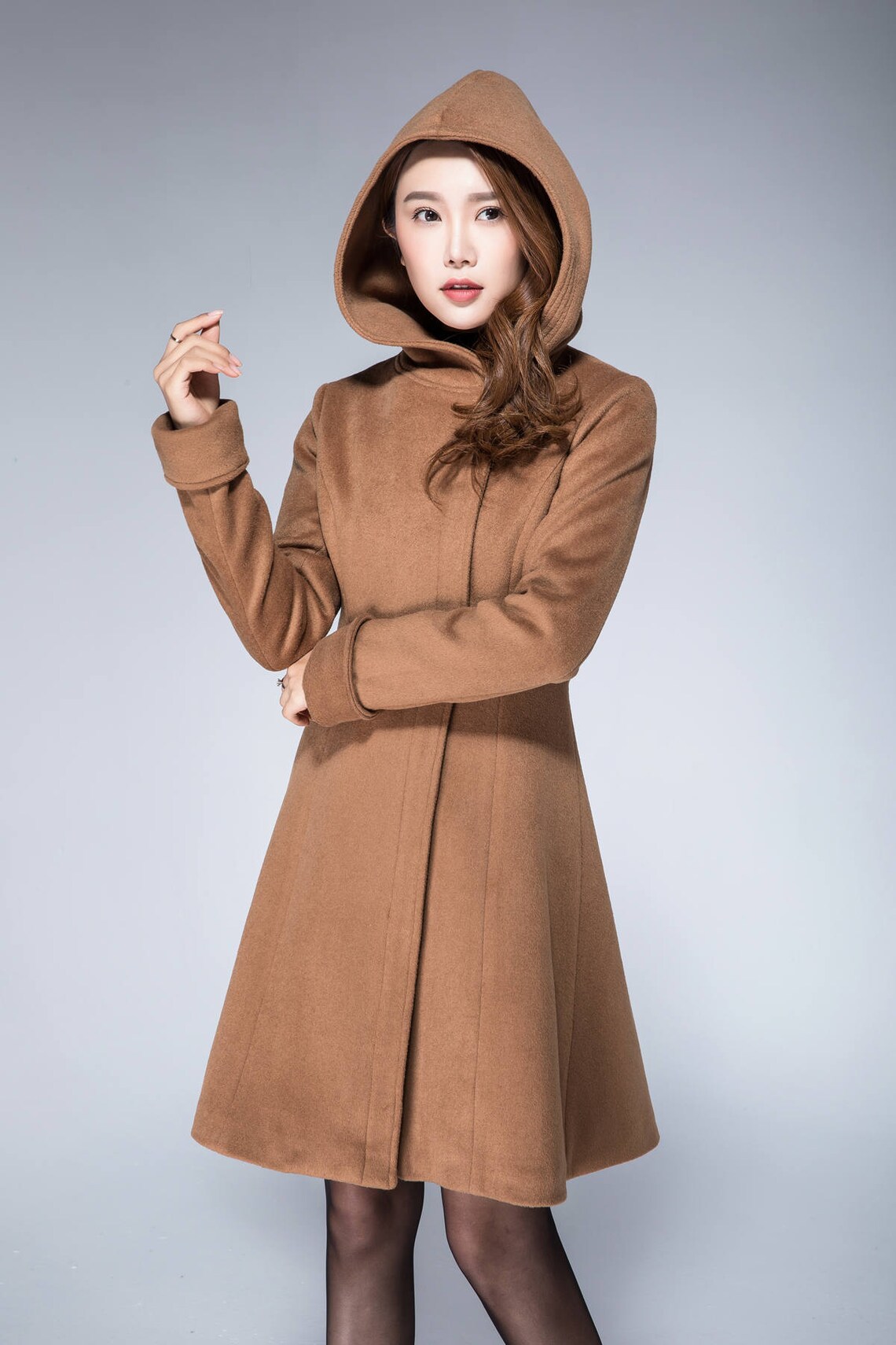 Hooded wool coat wool coat camel coat winter coat women Etsy