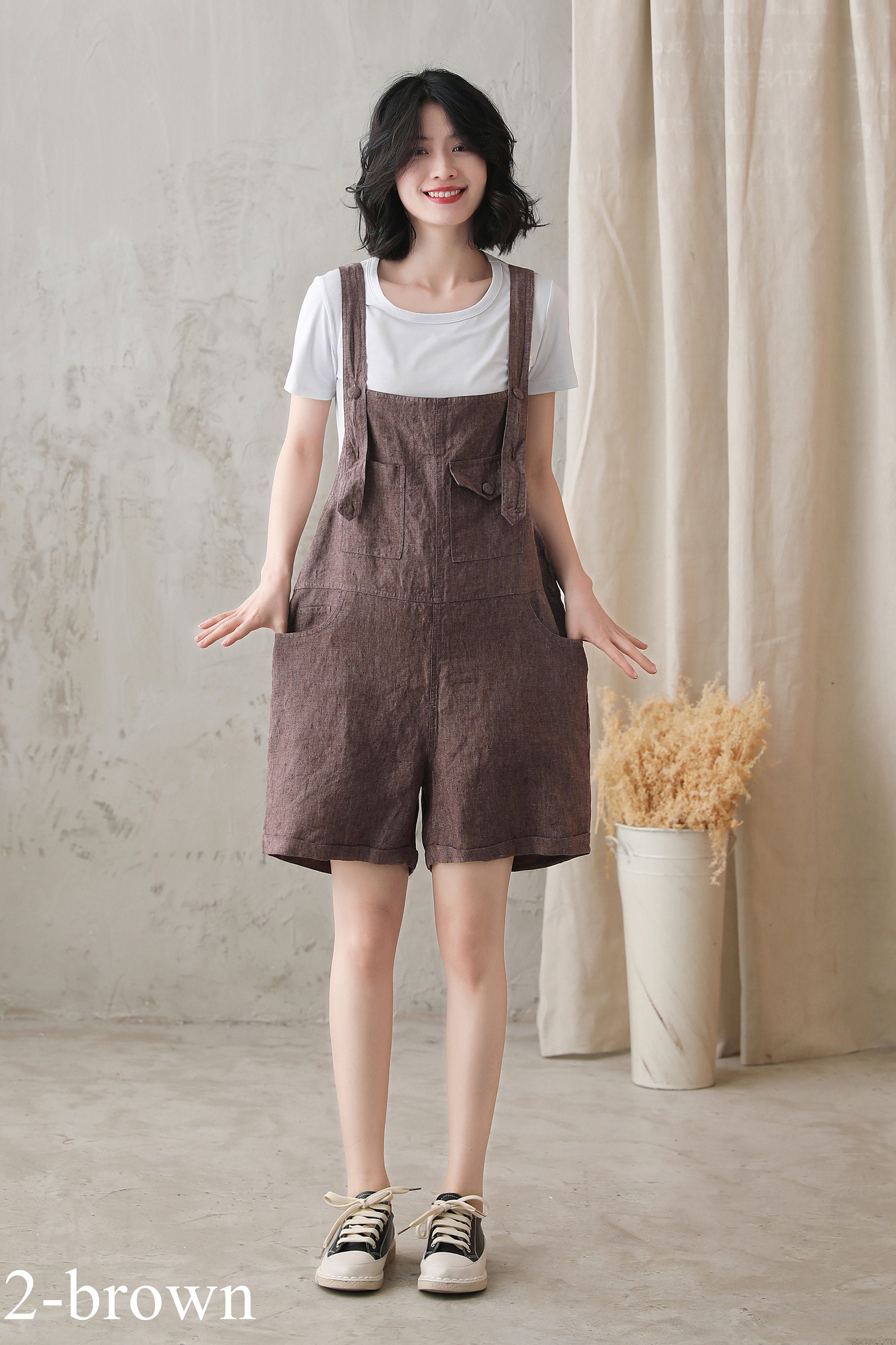 Linen Overalls Shorts Women Women's 