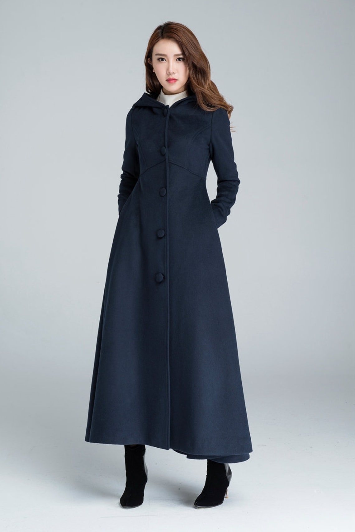 Lange Wolle Mantel Damen Wintermantel Kapuzenmantel Maxi | Etsy