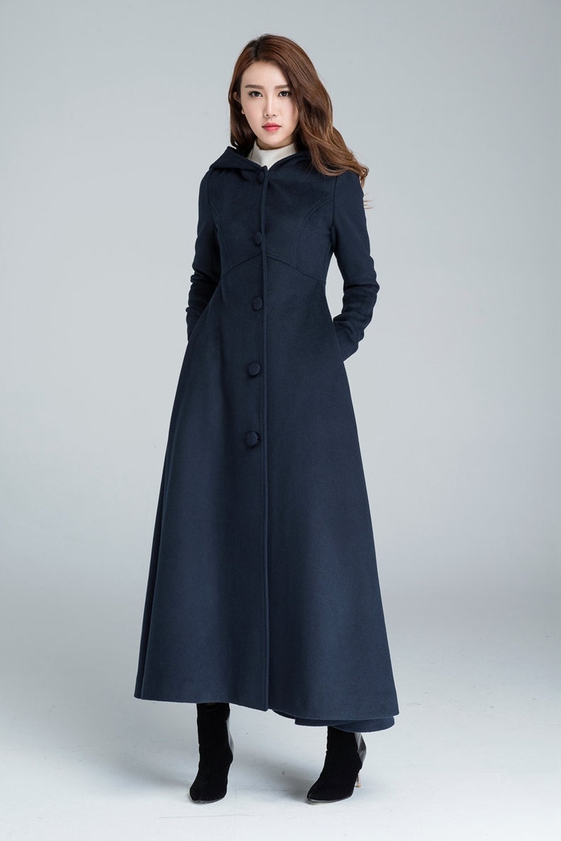 Long Wool coat Women's Winter coat hooded coat Maxi | Etsy