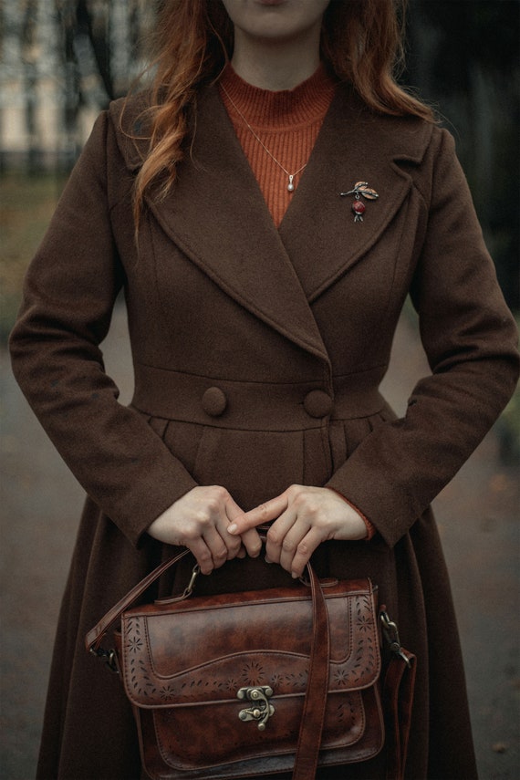 Brown Princess Wool Coat for Women 4726 Brown Princess Wool Coat for Women 4726