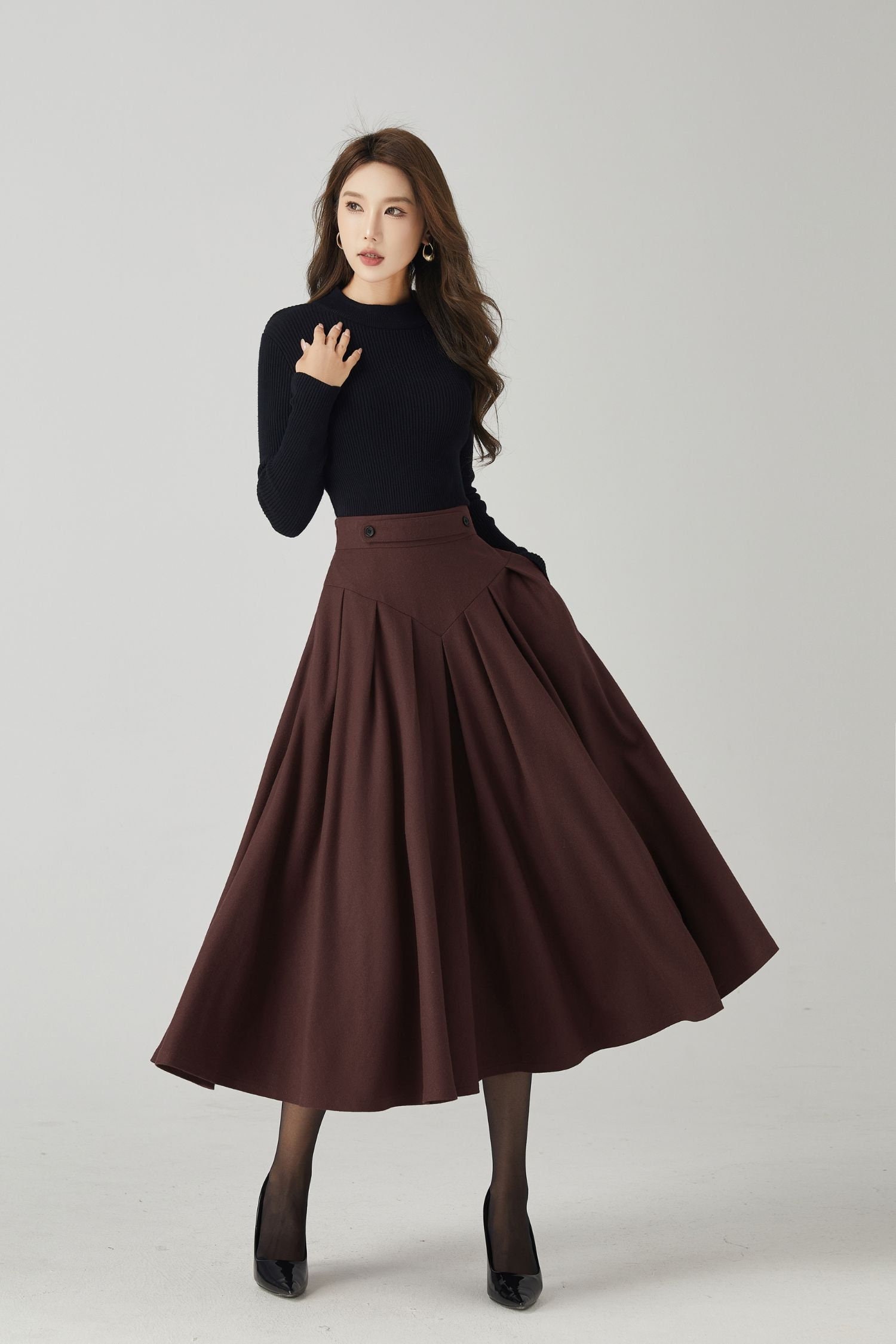 スカート melt the lady back pleats skirt black Alayah Pleated Maxi Skirt - Black | Fashion Nova