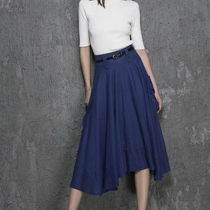 Rust Linen Skirt, Asymmetrical Skirt, Long Linen Skirt, Lagenlook Linen ...