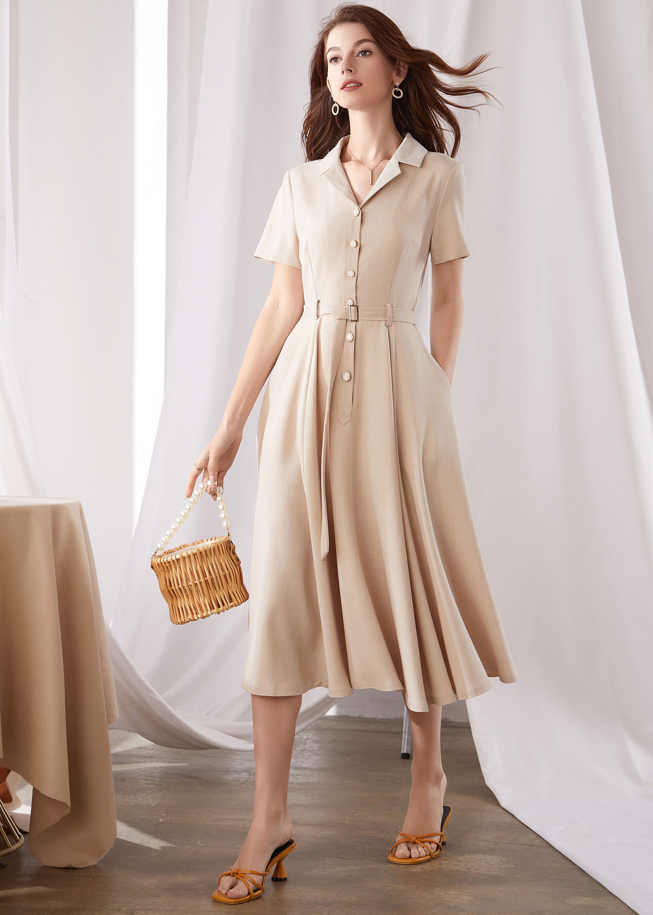 button up flare dress Button Up Sleeveless Flare Dress by Voodoo Vixen