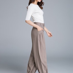 Linen casual pants, Long linen pants women, linen pants pockets, made to order, baggy pants, woman pants, gift ideas, linen clothing 1665 image 6
