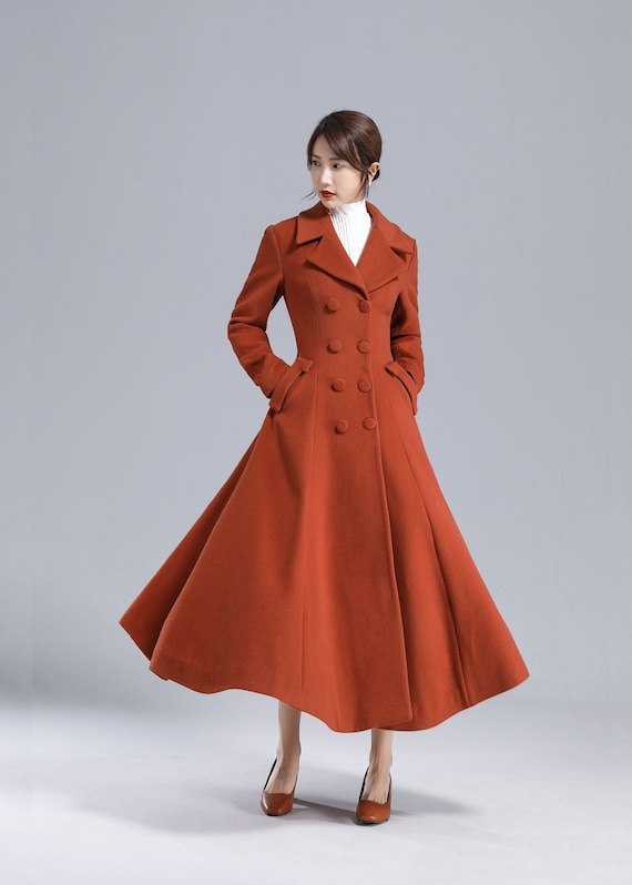 1950s Inspired Long Wool Coat Women, Fit and Flare Coat, Warm Winter  Outwear, Swing Coat, Elegant Ladies Coat, Princess Coat, Xiaolizi 3233 