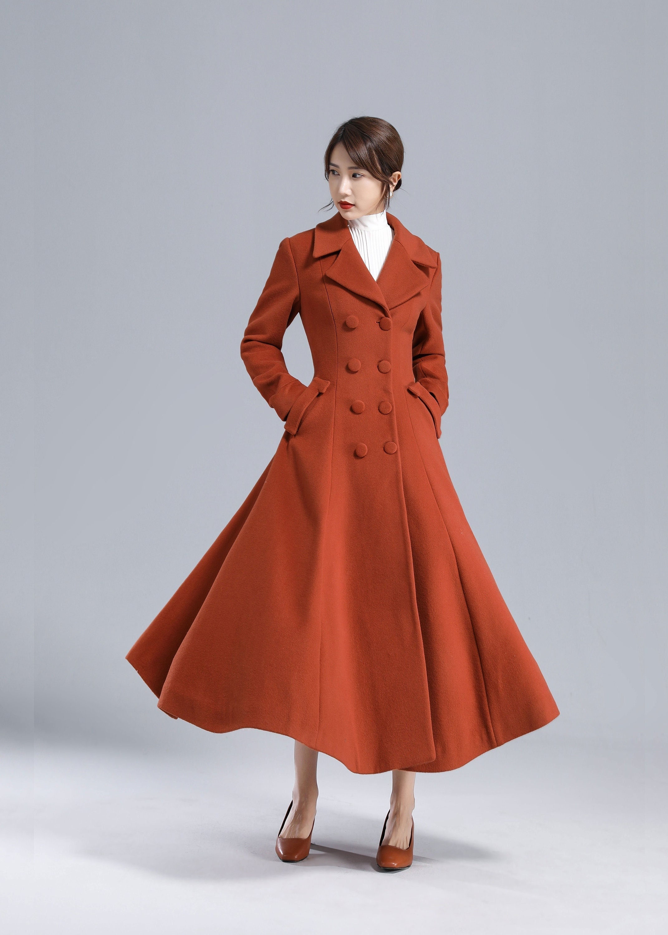 1950s Inspired Long Wool Coat Women, Fit and Flare Coat, Warm Winter Outwear, Swing Coat, Elegant Ladies Coat, Princess Coat, Xiaolizi 3233 1950s Inspired Long Wool Coat Women, Fit and Flare Coat, Warm Winter Outwear, Swing Coat, Elegant Ladies Coat, Princess Coat, Xiaolizi 3233