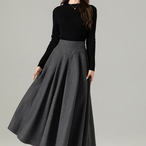 Gray Wool Skirt, A Line Maxi Skirt, Winter Skirt, Long Wool Skirt, Wool ...