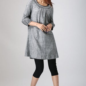 Linen tunic, Tunic dress, Linen dress, tunic top, women tunic, Plus size dress, Loose Linen dress, linen clothing, House dress 0783 image 5