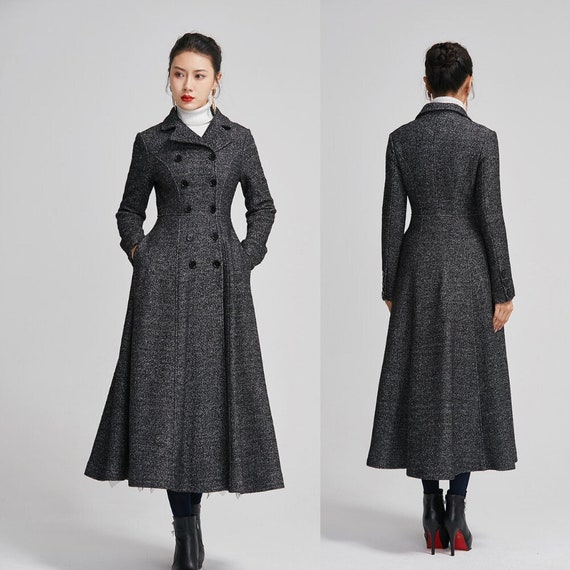 Double breasted wool maxi coat for women 2252# Double breasted wool maxi coat for women 2252#
