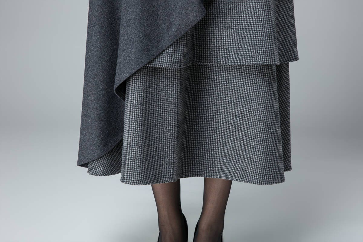 Grey Frilled Winter Skirt