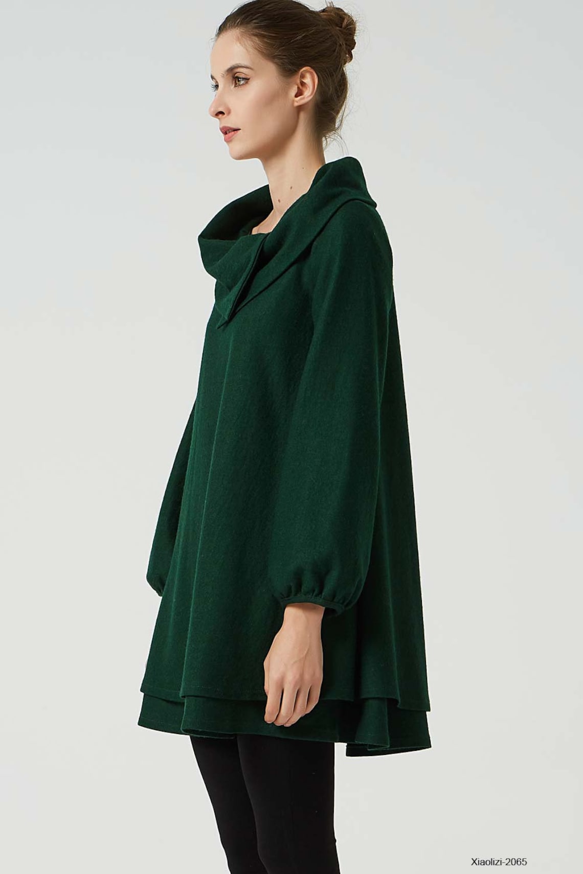 Green Wool Tunic Winter Dresses for Women loose fitting Fall Etsy