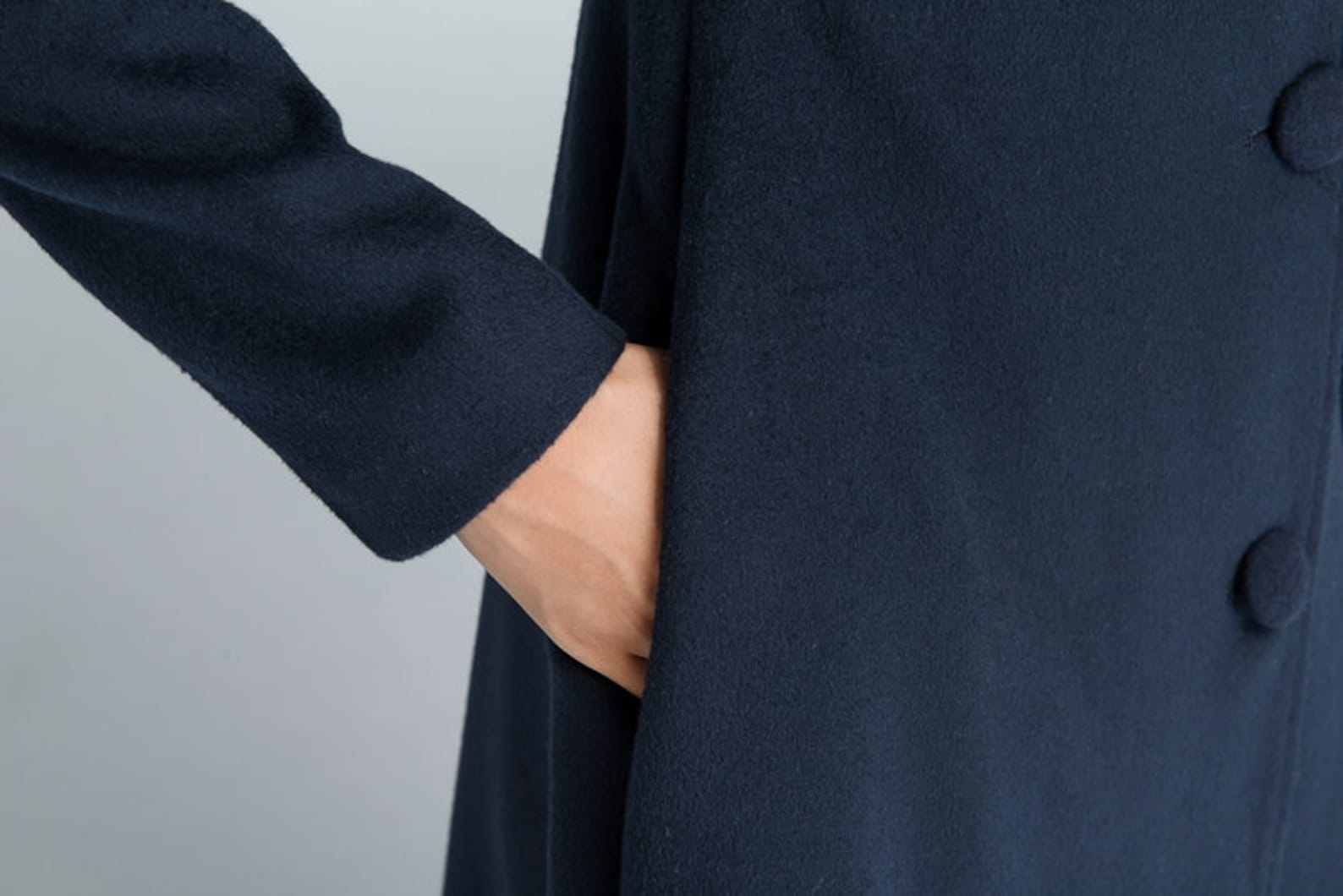 Women’s Woolen Long Coat – Elegant Winter Wear - Blue