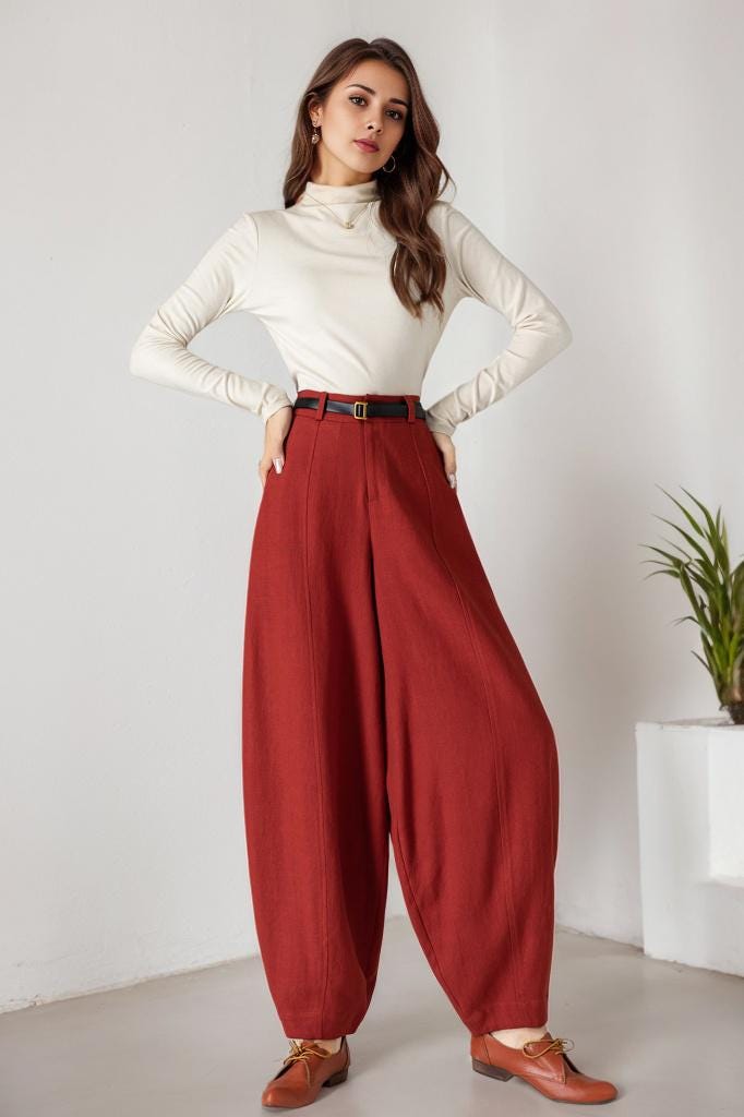 Pantalones Palazzo Zara Pantalones De Lino Blanco Para Mujer