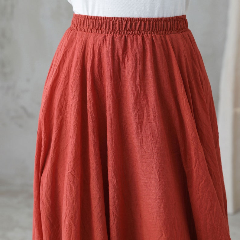 Long Maxi Skirt for Women, Bohemia Pleated Skirt, Circle Skirt, Plus Size Cotton Skirt, Retro Flowy Swing Skirt, Full Summer Skirt 2744 image 8