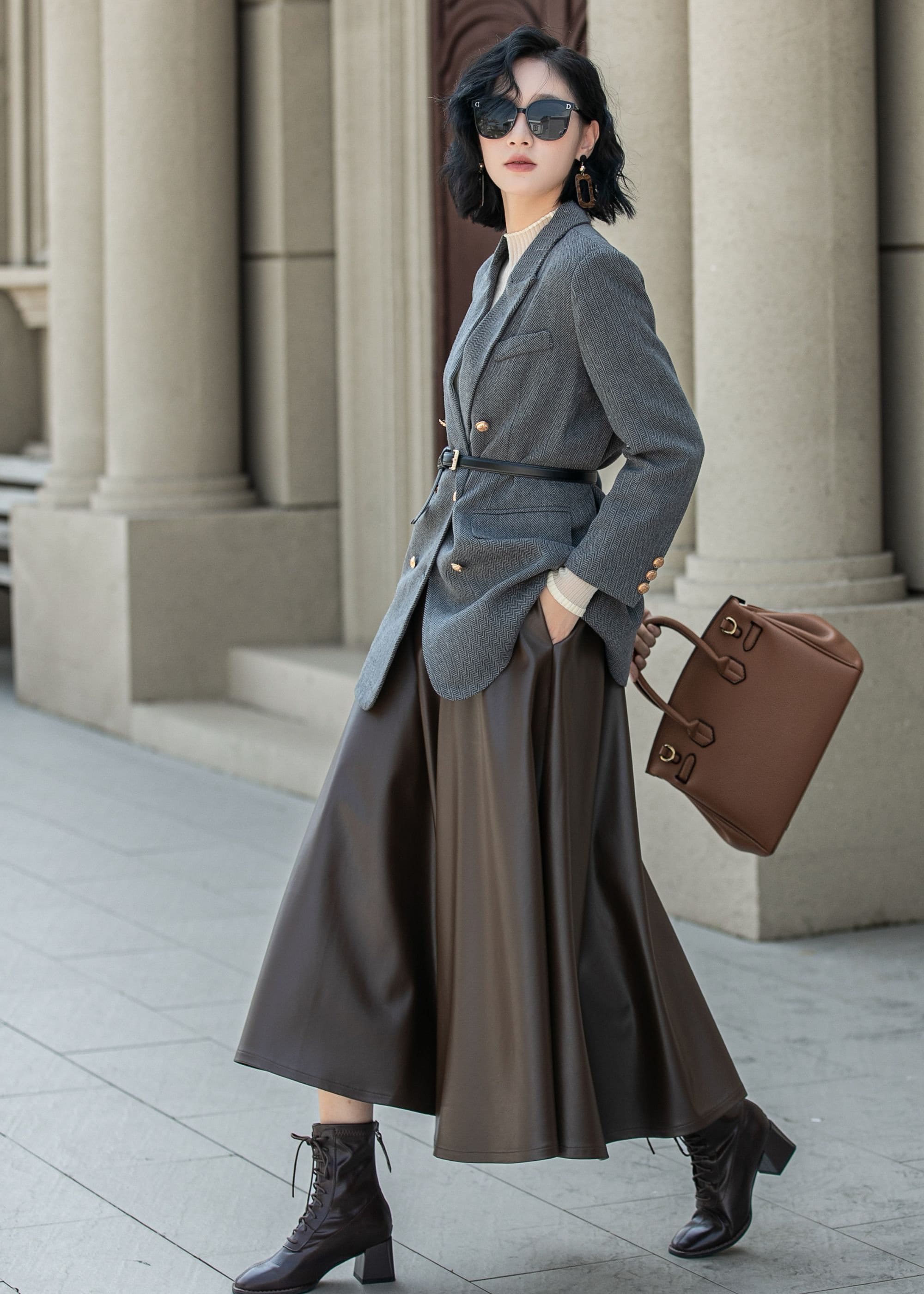 ◆Loulouseoul◆ Unbar Frill Maxi Skirt Brown Beetle Brown High Low Renfaire Aesthetic Skirt | Brown