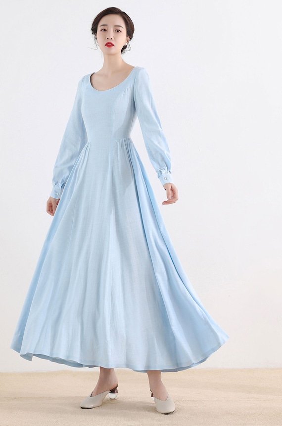 Blue long sleeve bridesmaid dress 2508 Blue long sleeve bridesmaid dress 2508