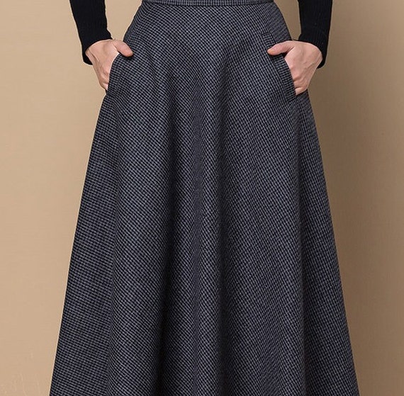 Brown Midi Wool Skirt, Houndstooth Wool Skirt, High Waisted Skirt, Warm Winter Skirt, Swing Women Wool Skirt, Custom Skirt, Xiaolizi 4131 - Etsy Brown Midi Wool Skirt, Houndstooth Wool Skirt, High Waisted Skirt, Warm Winter Skirt, Swing Women Wool Skirt, Custom Skirt, Xiaolizi 4131 - Etsy