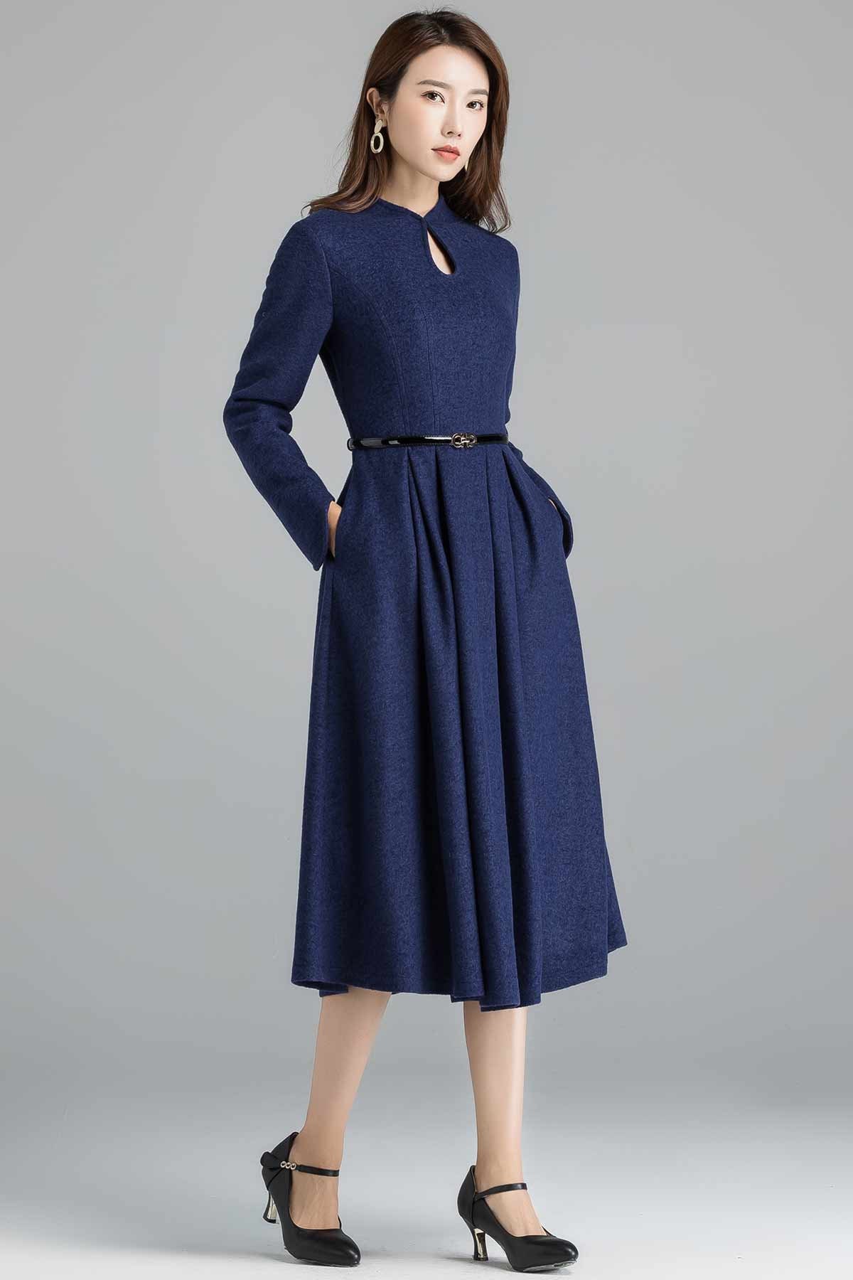 Modest wool dress Vintage inspired wool dress Wool dress | Etsy