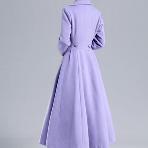 Vintage Inspired Purple Wool Coat, Long Wool Coat Women, 50s Princess Coat, Double Breasted Coat, Warm Winter Coat, Swing Fitted Coat 3232 image 5