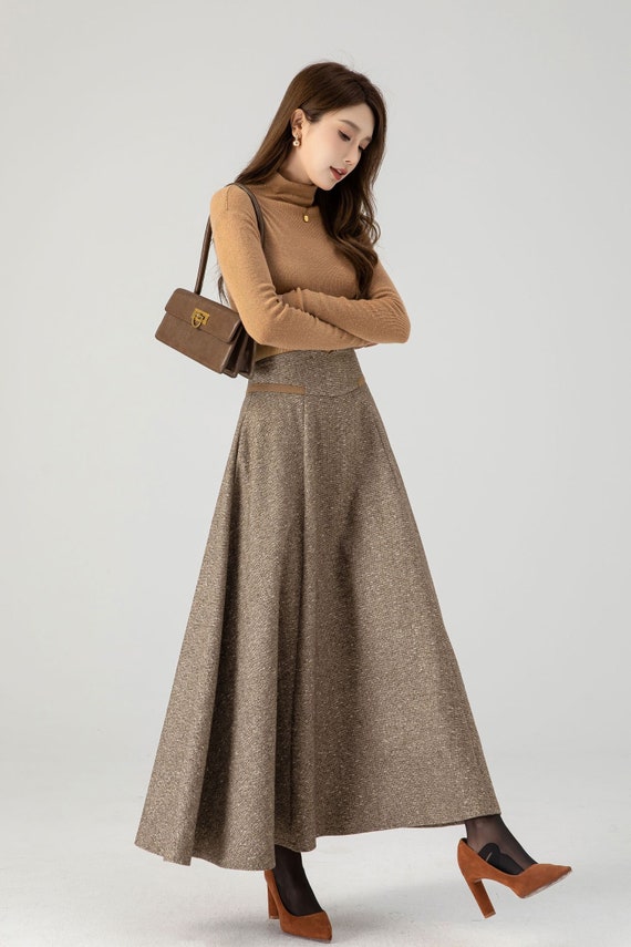 High waisted a line long wool skirt 4608 High waisted a line long wool skirt 4608
