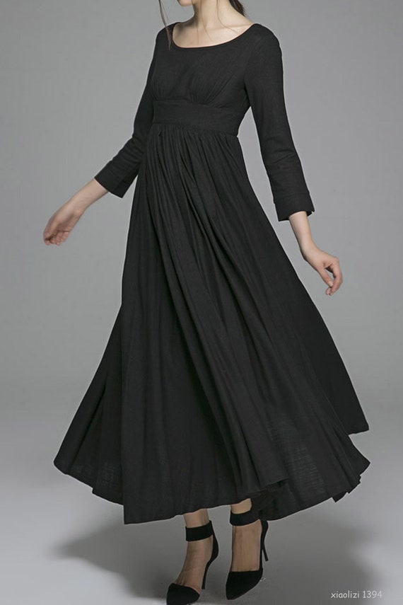 Empire Waist Dress Vintage Style Maxi ...