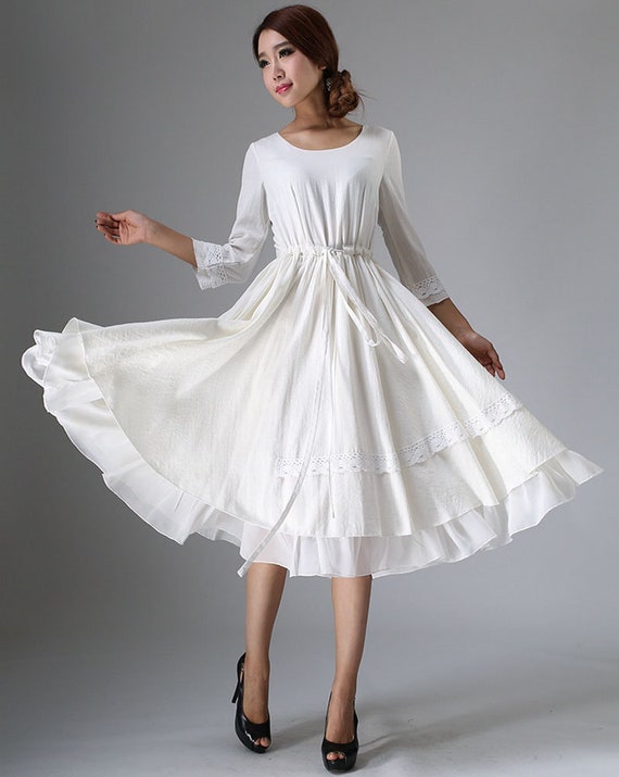 white swing dress plus size