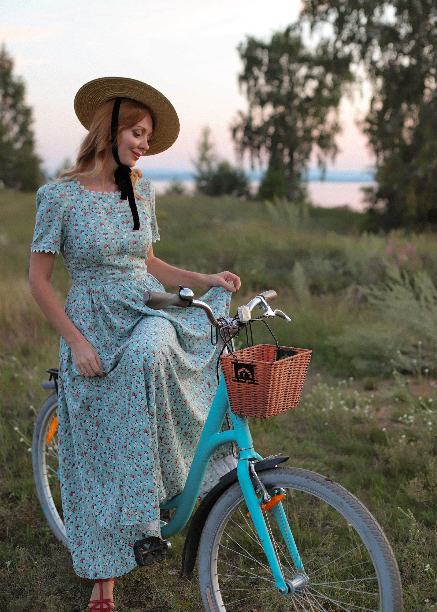 Family Gatherings Dress, Floral Linen Dress, Maxi Dress