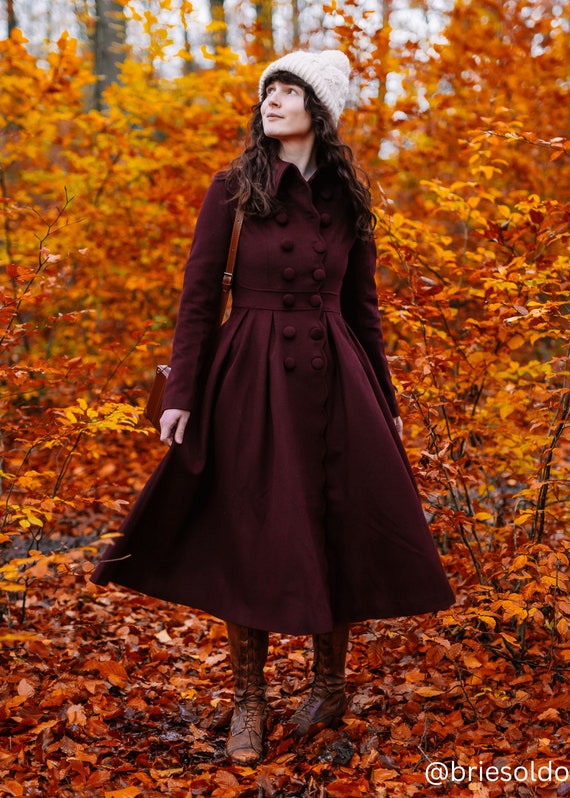 Navy Blue Long Wool Coat 1971# Navy Blue Long Wool Coat 1971#