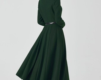 Dark Green Long Wool Dress, Wool Midi Dress, Winter Wool Dress, Womens Wool Dress, Handmade Dress, Long Sleeve Dress, Custom Dress 4522 - Etsy New Zealand Dark Green Long Wool Dress, Wool Midi Dress, Winter Wool Dress, Womens Wool Dress, Handmade Dress, Long Sleeve Dress, Custom Dress 4522 - Etsy New Zealand
