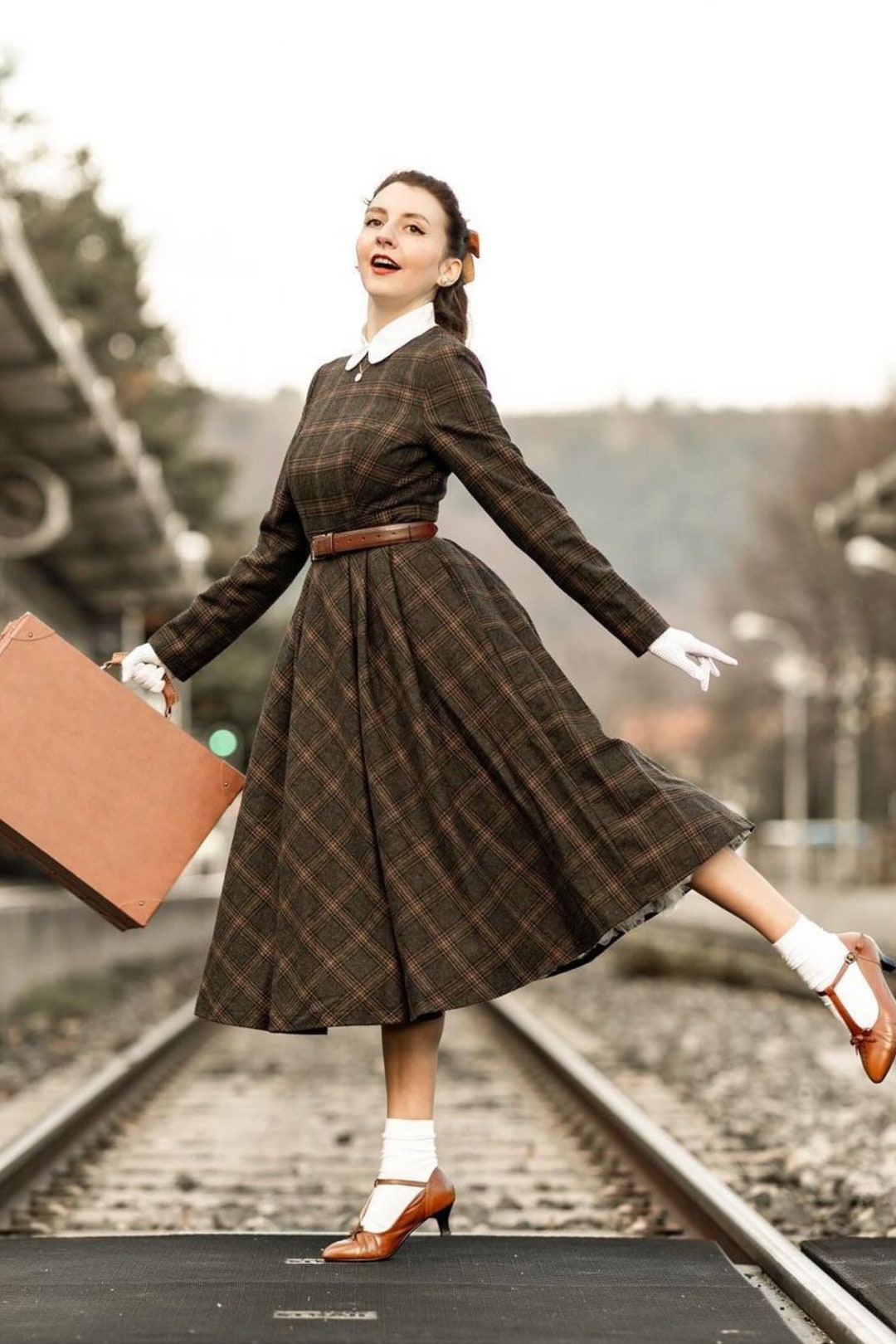 Plaid Wool Dress, Swing Wool Dress Women, Fit and Flare Dress, Long Sleeve Wool Dress, Winter Warm Dress, Custom Dress, Xiaolizi 5297 - Etsy Plaid Wool Dress, Swing Wool Dress Women, Fit and Flare Dress, Long Sleeve Wool Dress, Winter Warm Dress, Custom Dress, Xiaolizi 5297 - Etsy