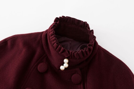 Burgundy Swing Winter wool Coat 4728 Burgundy Swing Winter wool Coat 4728