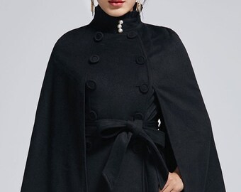 Cape collar Narrow line coat – L'AUBE BLANC