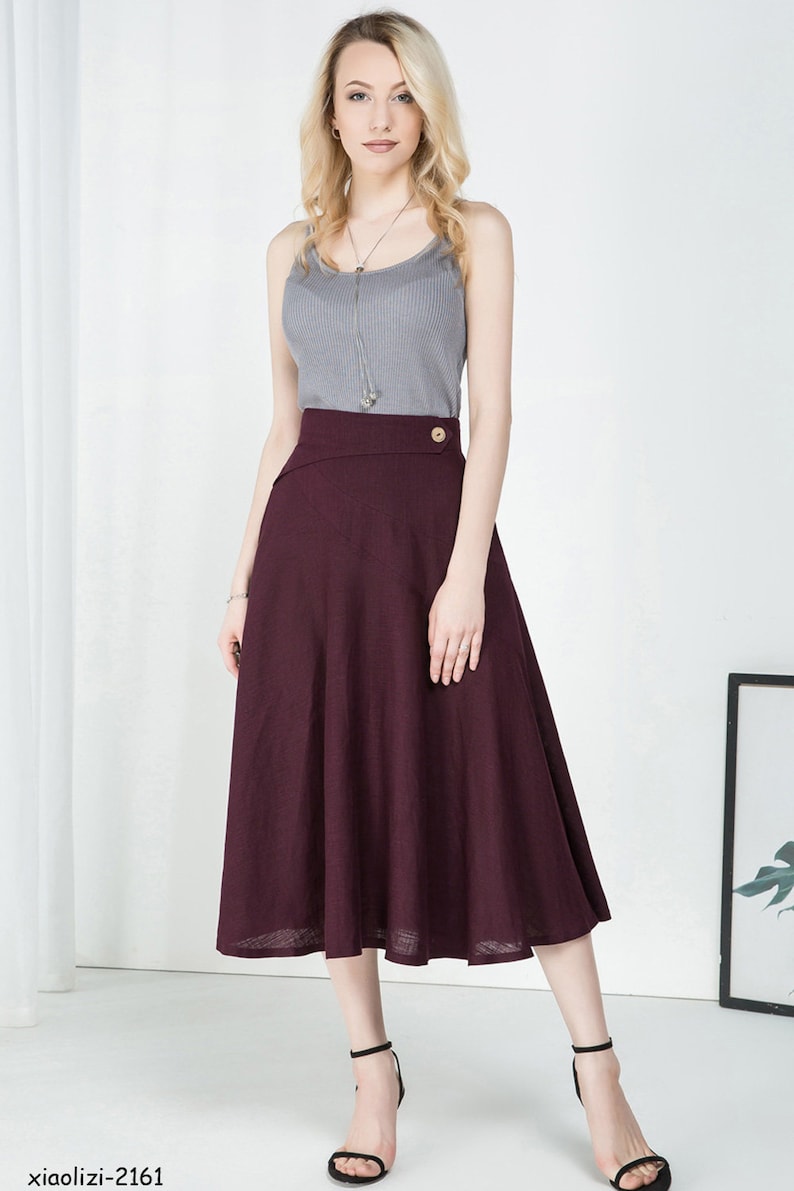 long skirt,linen clothing,circle skirt,summer skirt elegant skirt pleated skirt,flare skirt,skirt for women xiaolizi handmade skirt 2161#