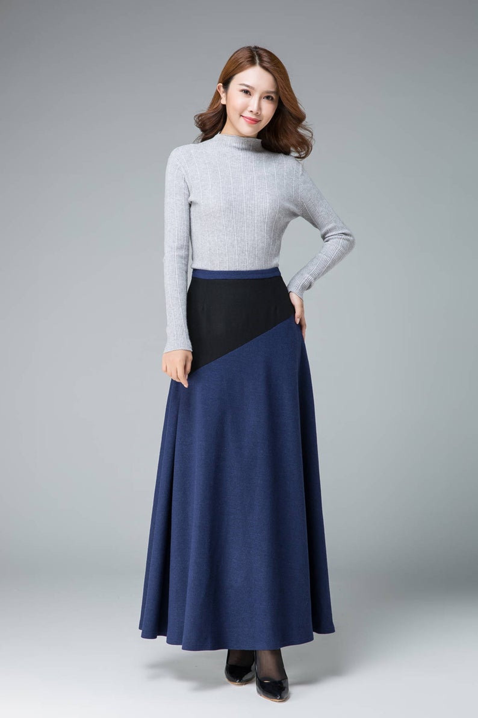 Grey Wool Skirt Wool Skirt Winter Skirts for Women A Line | Etsy