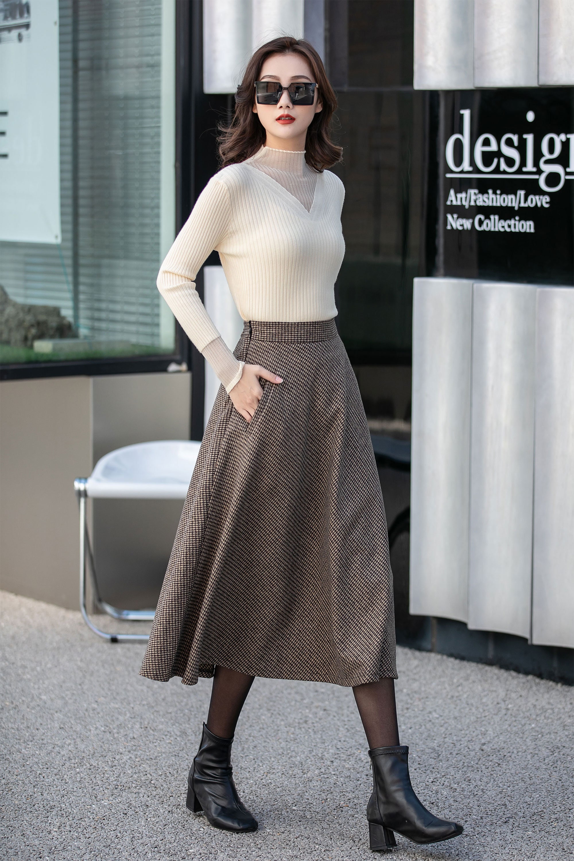 スカート WOOL SKIRT WITH REMOVABLE BELT J Double Face Skirt | UNIQLO US